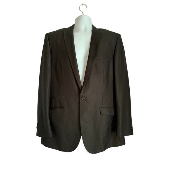 Tazio Italy Hand Tailored Black Silver Paisley Lined Suit Jacket Size 44L - Picture 1 of 12